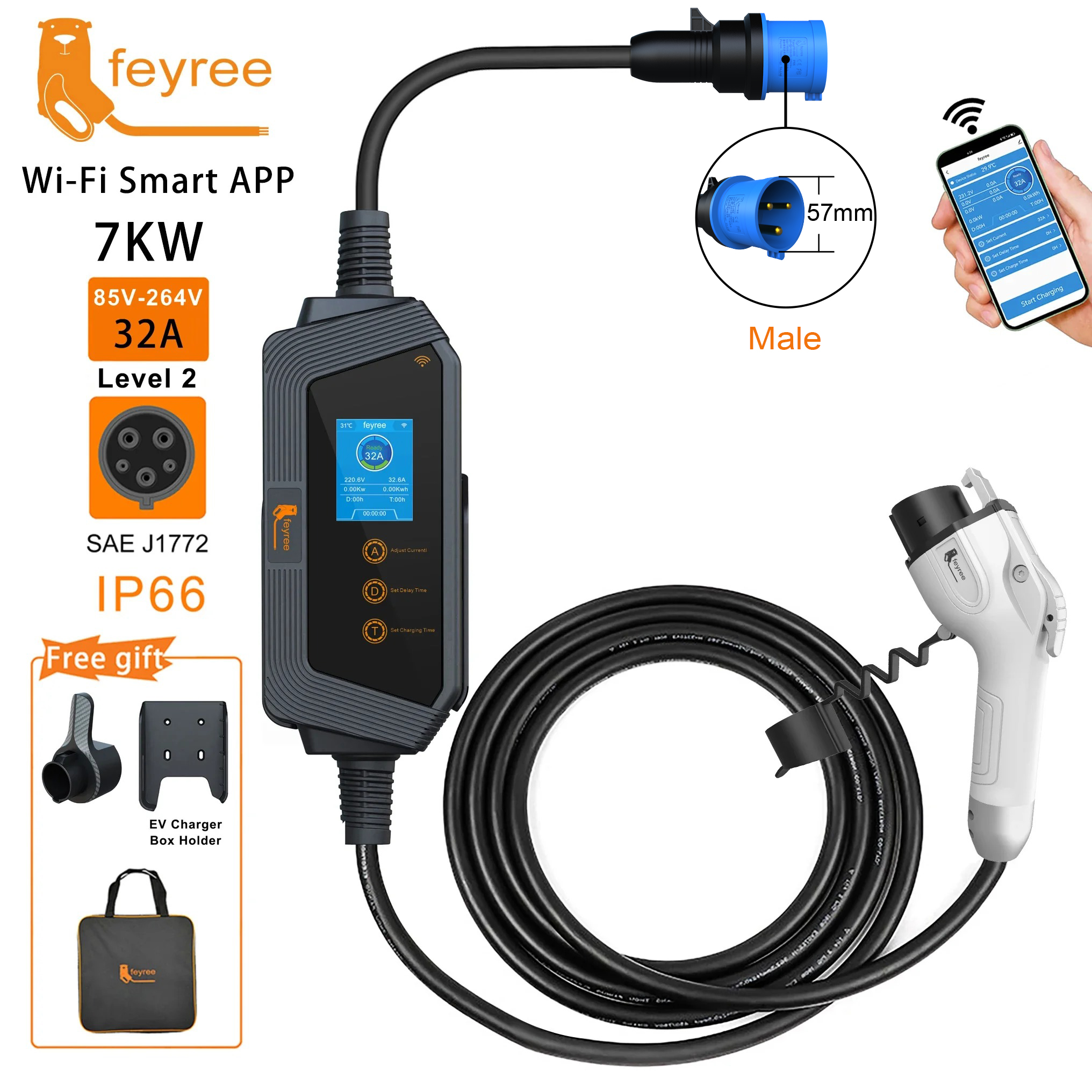 Smart Home For Pc - feyree Type1 Portable EV Charger 7KW