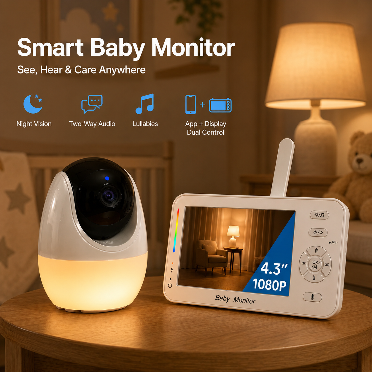 Smart Baby Night Light - Smart Baby Monitor with Night Light