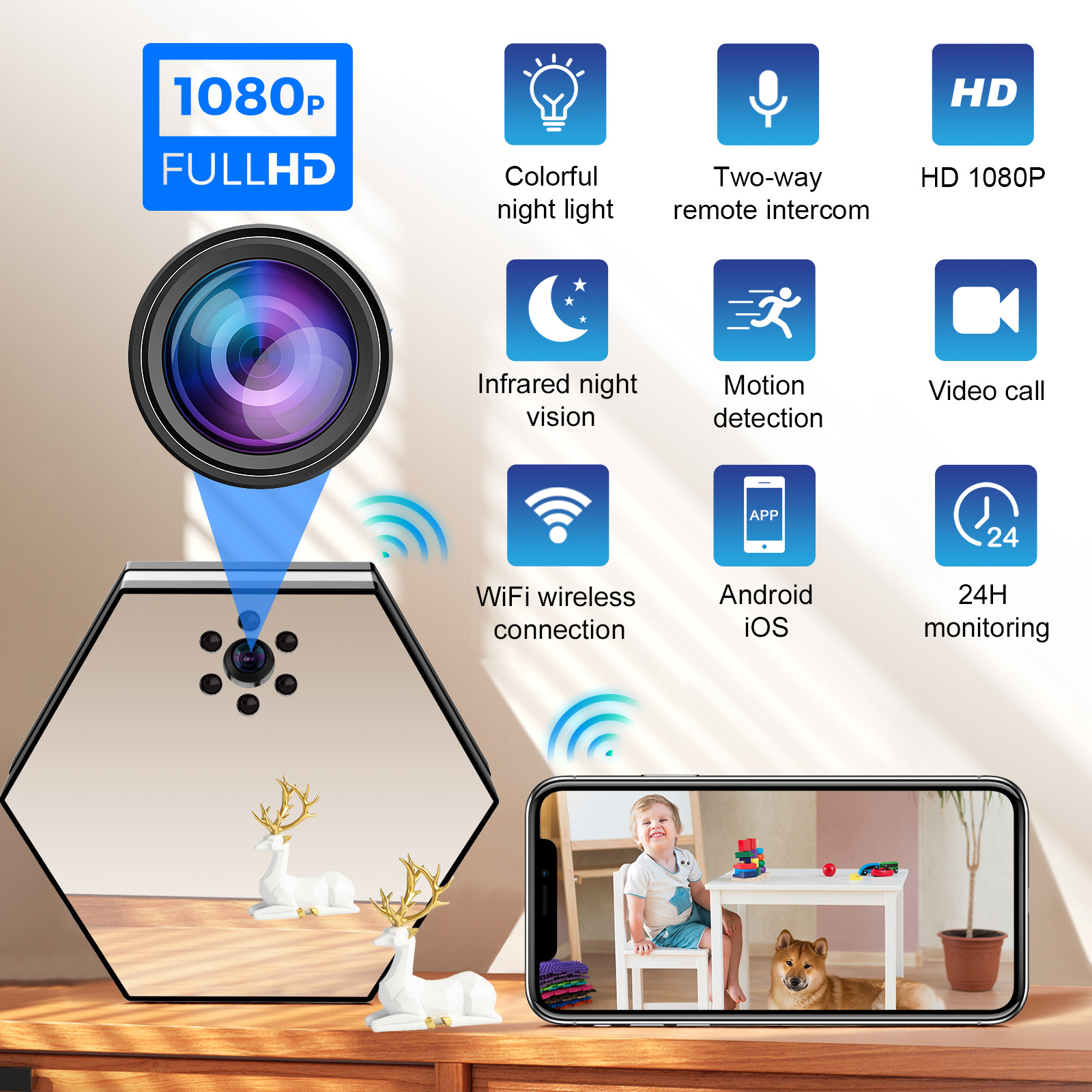 1080P WIFI LED Night Light Hid - Smart Baby Night Light recensie en prijs