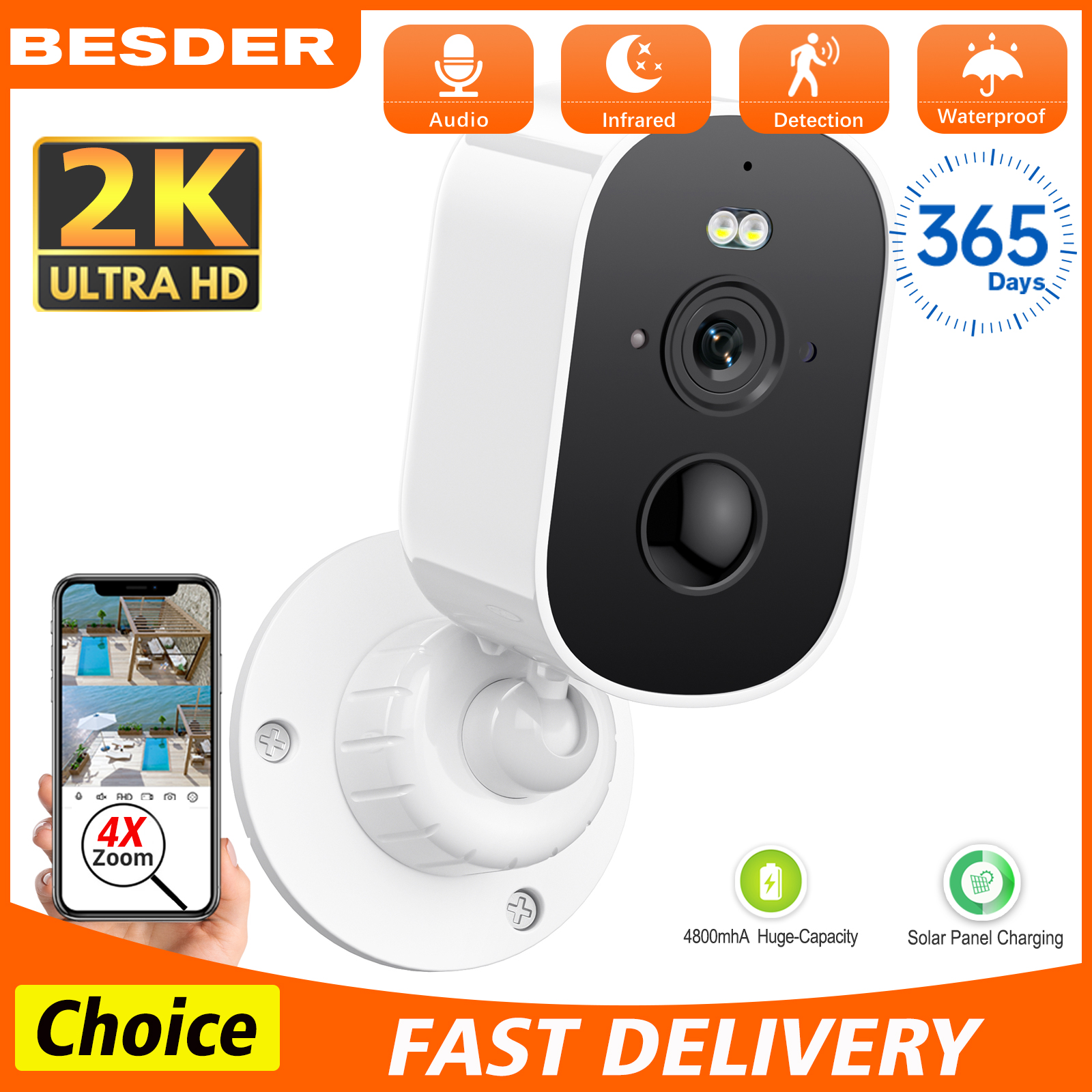 4MP WIFI IP Camera Rechargeabl - Smart Home Camera Ezviz recensie en prijs