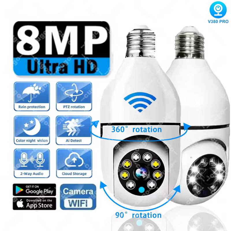 8MP E27 Bulb Surveillance Came - Smart Baby Night Light recensie en prijs