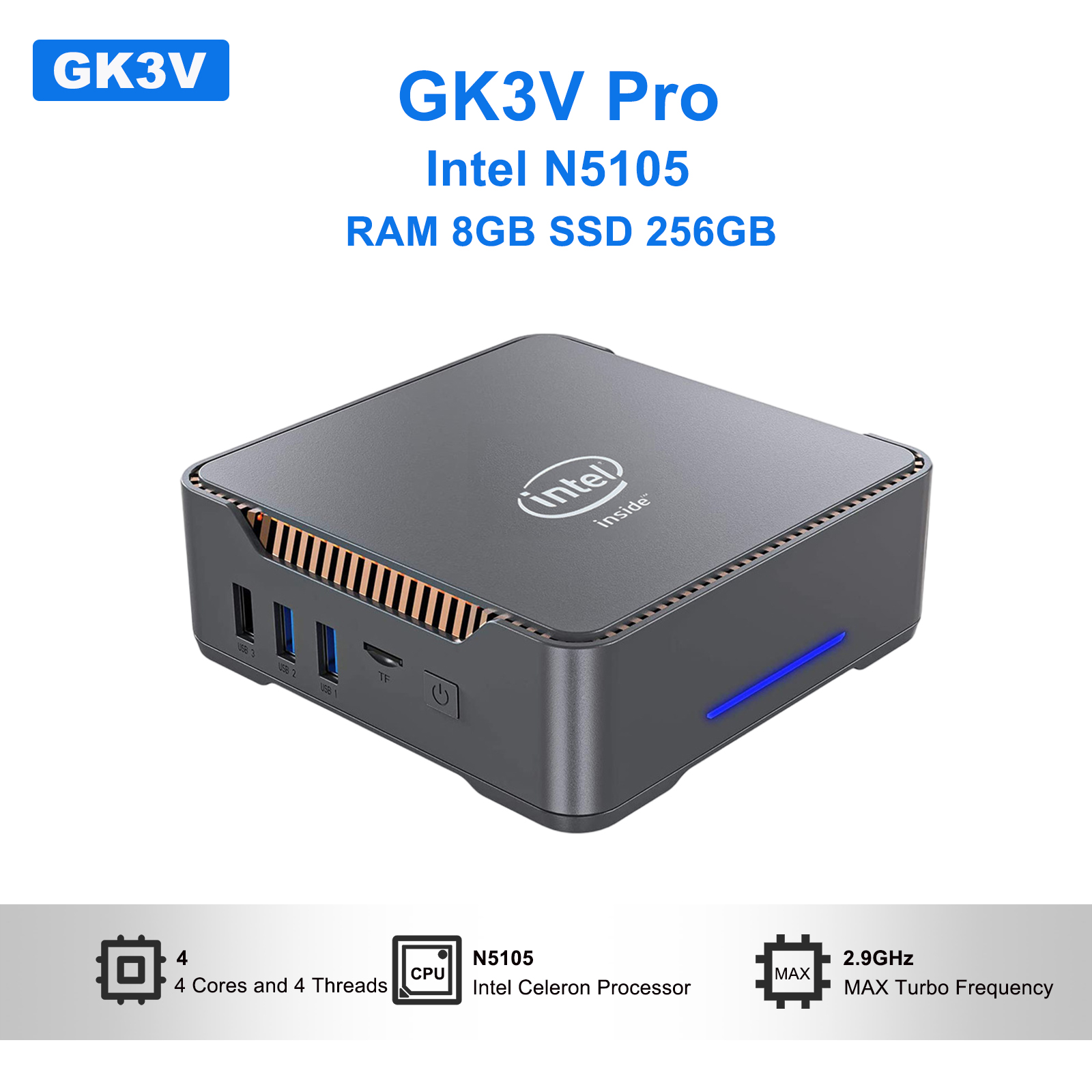 GK3V Pro mini pc Intel N5105 R - Smart Home Pc recensie en prijs